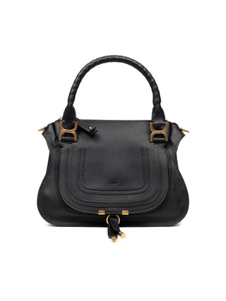 Marcie aus genarbtem Leder in Schwarz