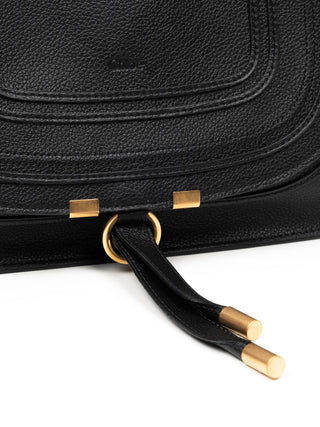 Marcie aus genarbtem Leder in Schwarz