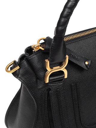 Marcie aus genarbtem Leder in Schwarz