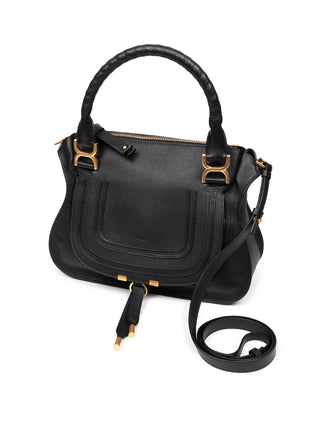 Marcie aus genarbtem Leder in Schwarz