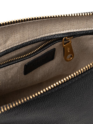 Marcie aus genarbtem Leder in Schwarz