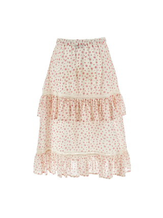 Gerüschter Rock mit Blumen