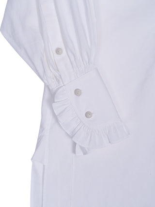 Rüschiges Minikleid aus Baumwoll-Mischgewebe