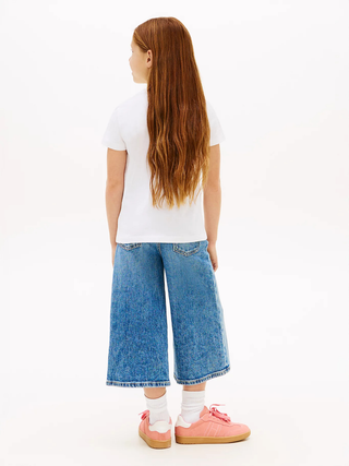 Jersey-T-Shirt mit strukturiertem Logo - White