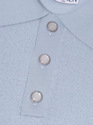 Pointelle Monogram Poloshirt