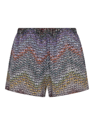 Kurze Shorts im Zick-Zack-Muster