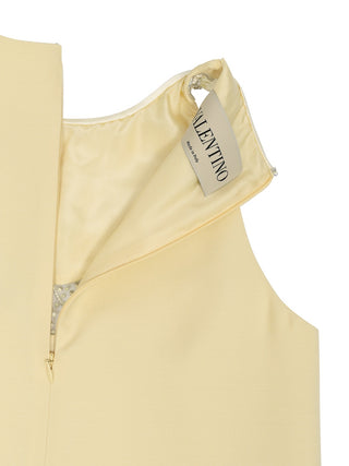 Gelbes Minikleid mit Schleifen-Details