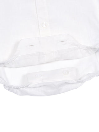 Kurzarm-Body mit Kragen - Weiß