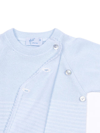 Wickelpulli mit Streifen - Hellblau