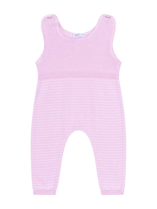 Strampler ohne Fuss - Rosa/Weiß