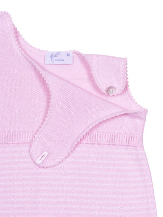 Strampler ohne Fuss - Rosa/Weiß