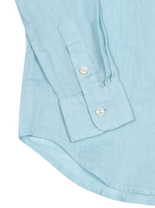 Leinenhemd mit Button-Down-Kragen - Hellblau