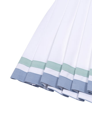 Plissierter Minirock mit Streifen - Weiß