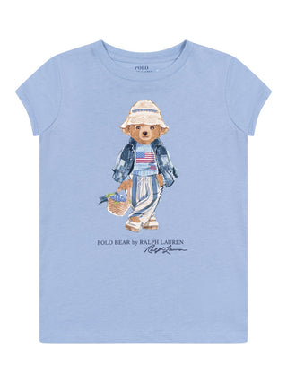 T-Shirt mit Polo-Bär - Hellblau