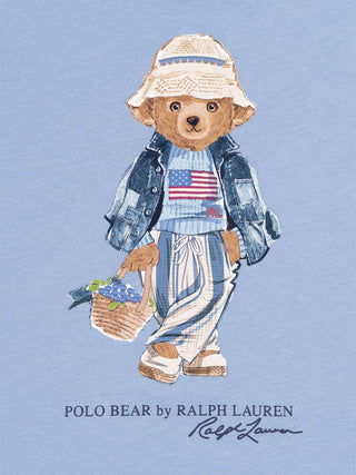 T-Shirt mit Polo-Bär - Hellblau