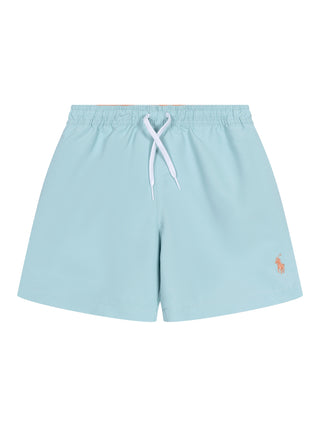 Badeshorts mit Big Pony Stickerei - Hellblau