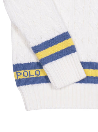 Pullover mit V-Ausschnitt - Weiß