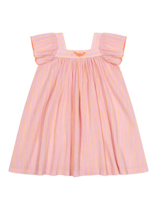 Neongestreiftes Kleid - Rosa