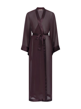 Langer Kimono aus braunem Chiffon