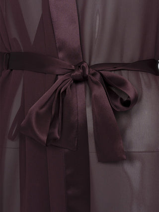 Langer Kimono aus braunem Chiffon