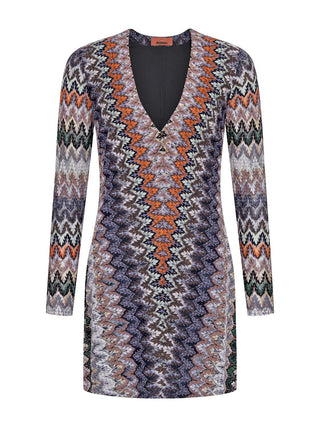 Kurzes Kleid mit Zick-Zack-Muster