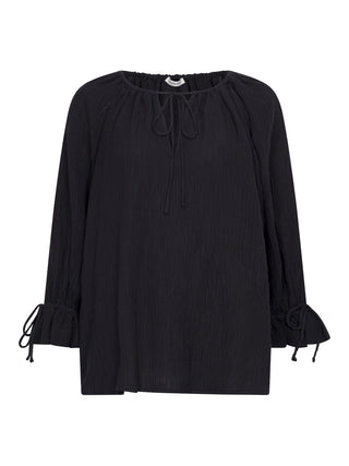 Rose Weave Bluse in Schwarz