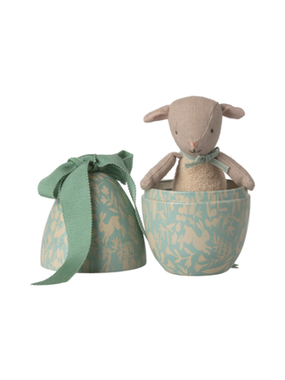 Osterei mit Mikro Lamm, Klein - Dusty Minze