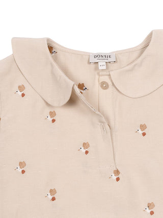 Nesa Blouse - Hummingbirds - Soft Taupe