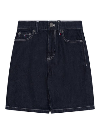 Baggy Rinse Denim-Shorts - Dunkelblau