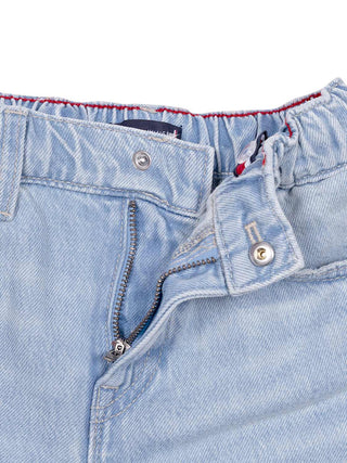 Straight Denim-Shorts - Hellblau