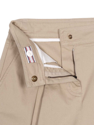 Bundfaltenhose aus Stretch-Baumwollgabardine - Beige