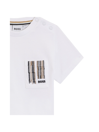 T-Shirt aus Baumwolle mit Signature-Streifen