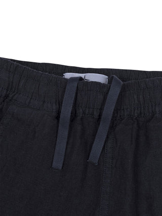 Leinenshorts mit Logo - Navy