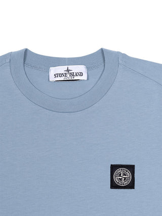 T-Shirt mit Logo-Patch - Hellblau