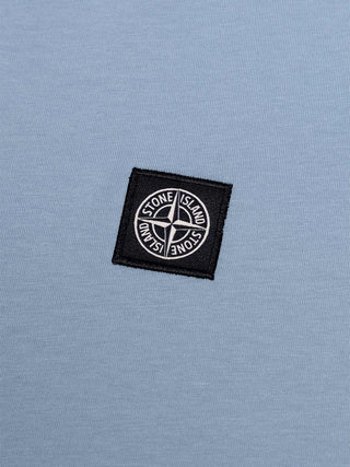 T-Shirt mit Logo-Patch - Hellblau