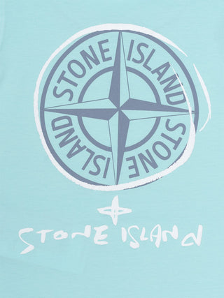 T-Shirt mit Logo-Print - Türkis