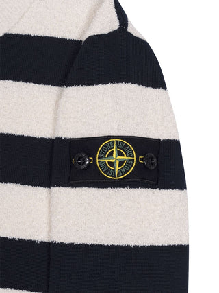 Gestreifter Strickpullover aus Bio-Baumwolle - Navy/Creme