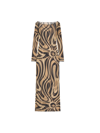Marmo Print Tüllkleid