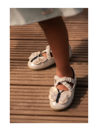 Mileni Ballerinas Silver Blue Metallic