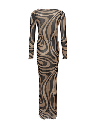 Marmo Print Tüllkleid
