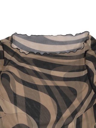 Marmo Print Tüllkleid