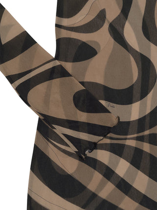 Marmo Print Tüllkleid