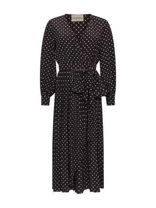Kleid mit Punkten in Wickel-Optik