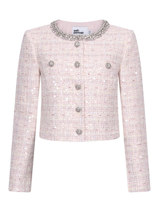 Jacke aus Boucle mit Pailletten