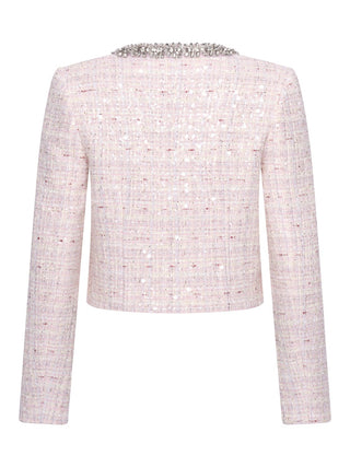 Jacke aus Boucle mit Pailletten
