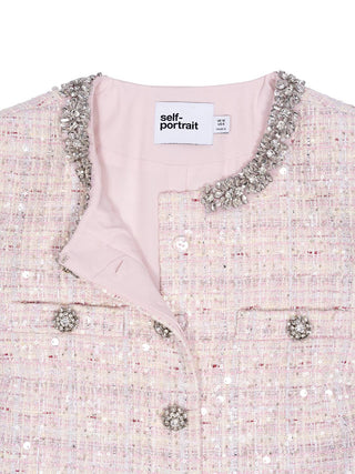 Jacke aus Boucle mit Pailletten