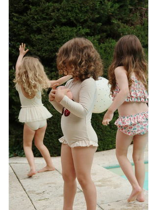 Jade Langarm-Badeanzug - Rose Stripe