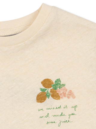 Era T-Shirt aus Leinen und Bio-Baumwolle - Buttercream/Juicy