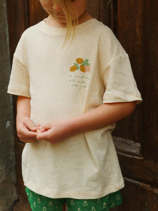 Era T-Shirt aus Leinen und Bio-Baumwolle - Buttercream/Juicy