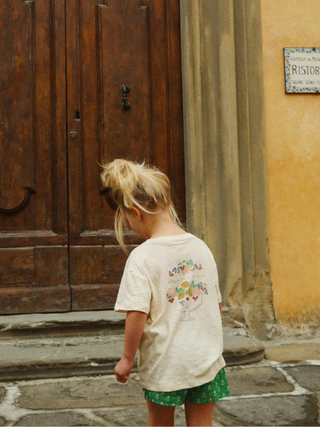 Era T-Shirt aus Leinen und Bio-Baumwolle - Buttercream/Juicy